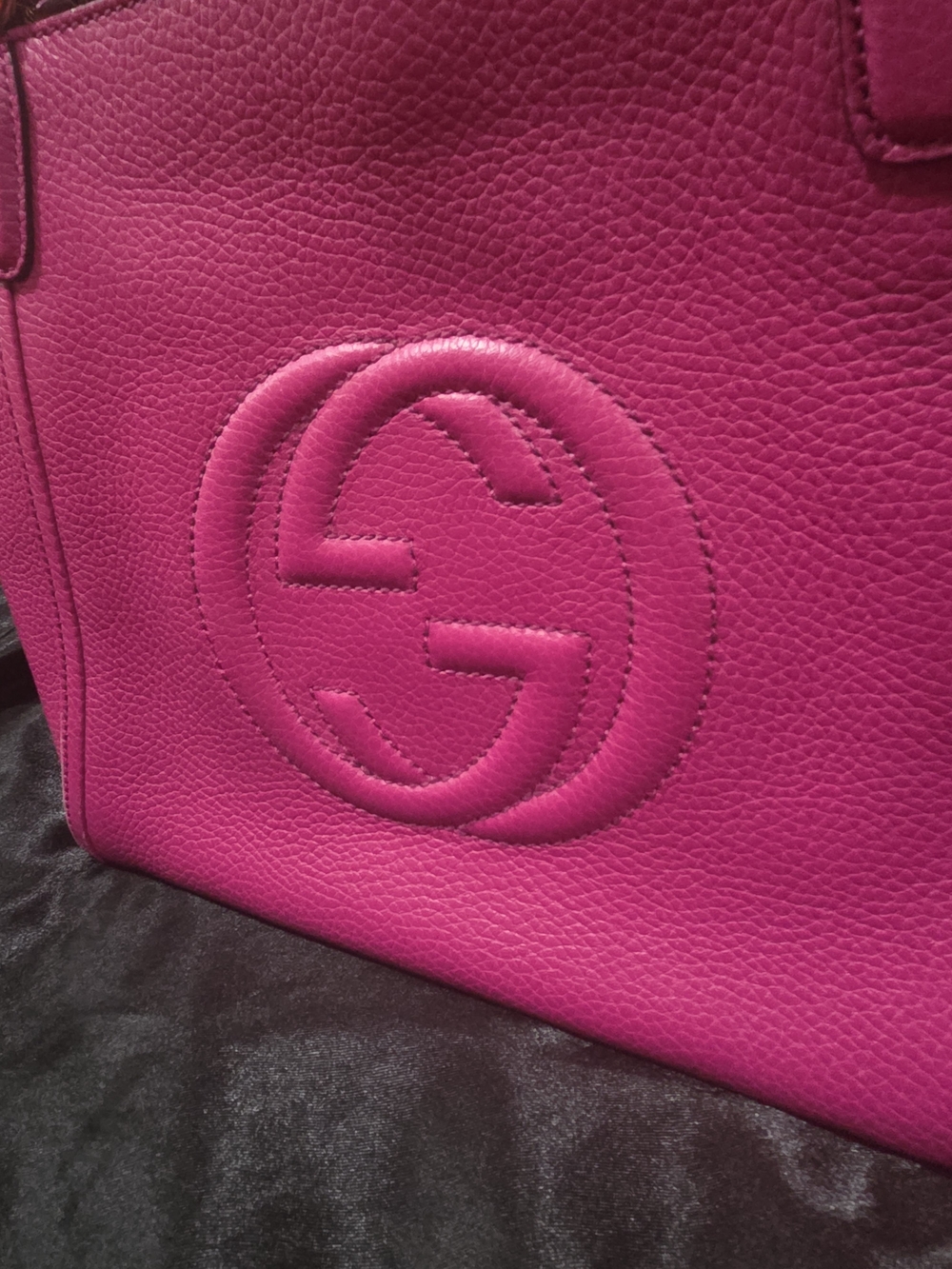 Gucci Pink Soho Pebbled Leather Tote with Tassel - Picture 4 of 16